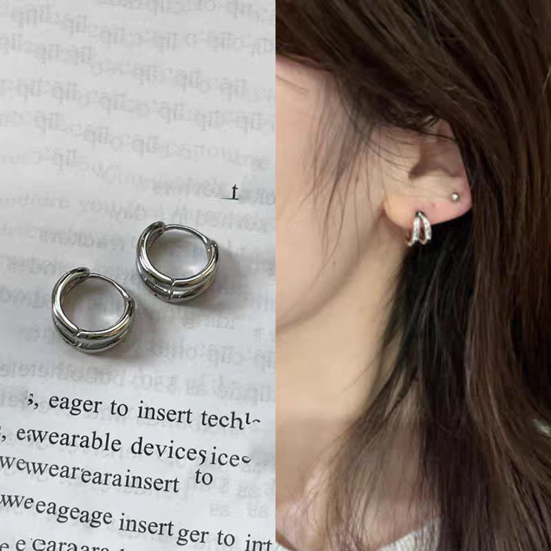 925 Silver Needle Love Butterfly Gravel Fashionable and Versatile Earrings Niche Unique Design Pearl Flower Earrings Earrings