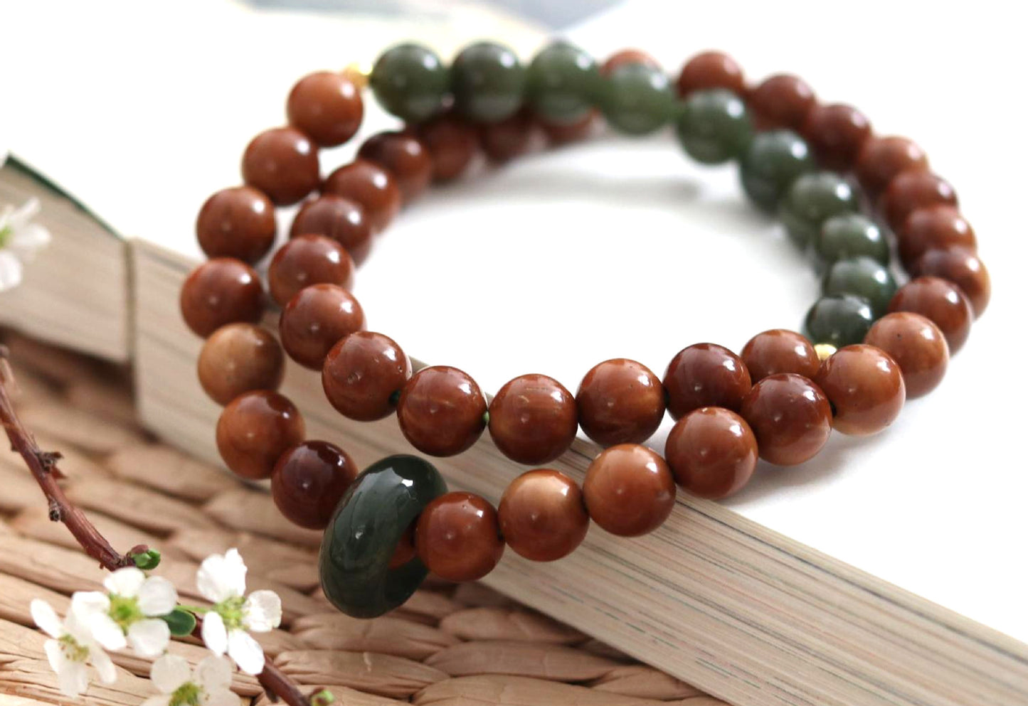 Natural Premium Cook Bodhi Temperament Bracelet Hetian Jade Running Ring Double Circle Artistic Handheld National Style Couple Bracelet