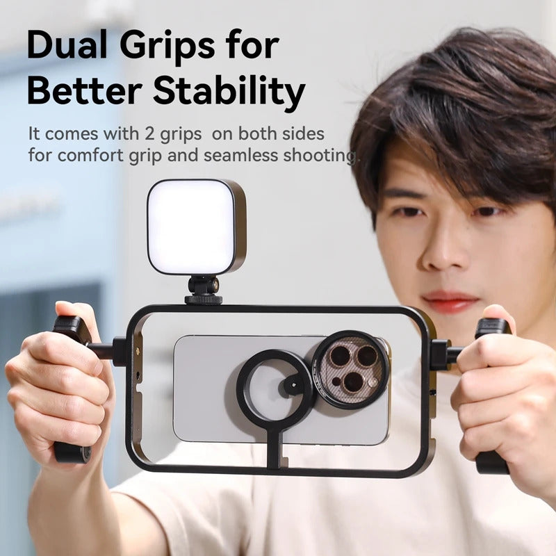 Ulanzi MG-001 Universal Magsafe Phone Cage With Dual Handle Grip Rig Portable Case Stabilizer for Filmmaking Vlog Videomaker Kit