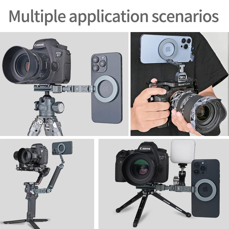 XILETU Foldable Magnetic Phone Holder Camera Rabbit Cage Tripod Universal External Magsafe Accessory for iPhone 15 14 13 12