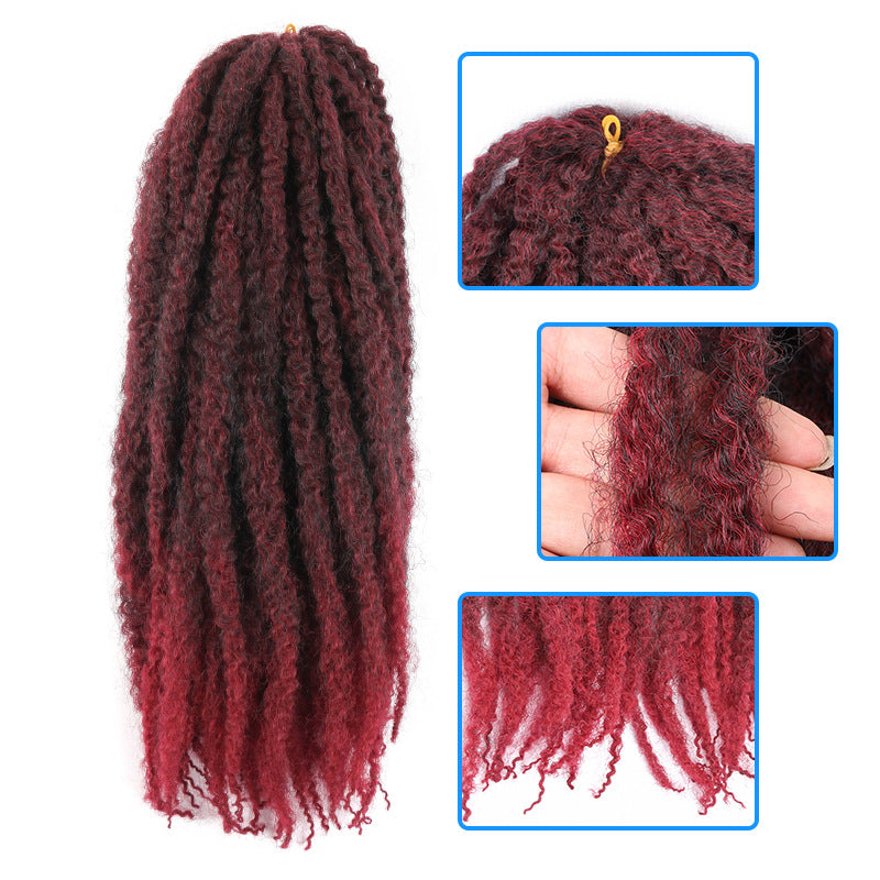 Large Caterpillar Dreadlock Wig Crochet Fluffy Braids Afro Kinky Curly Marley Braids
