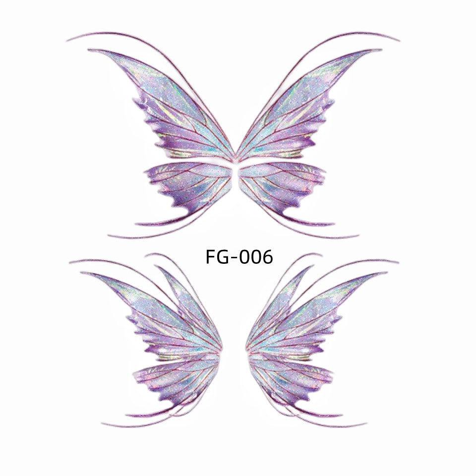 Glitter Gradient Butterfly Wing Tattoo Eye Corner Face Stickers Children's Eye Makeup DIY Stickers Fish Scale Performance Catwalk