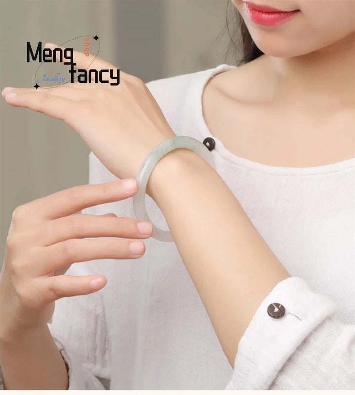 Natural Golden Silk Jade Tianshan Jade Bangle High-grade Exquisite Luxury Quality Fashion Jewelry Sexy Young Girls Holiday Gift