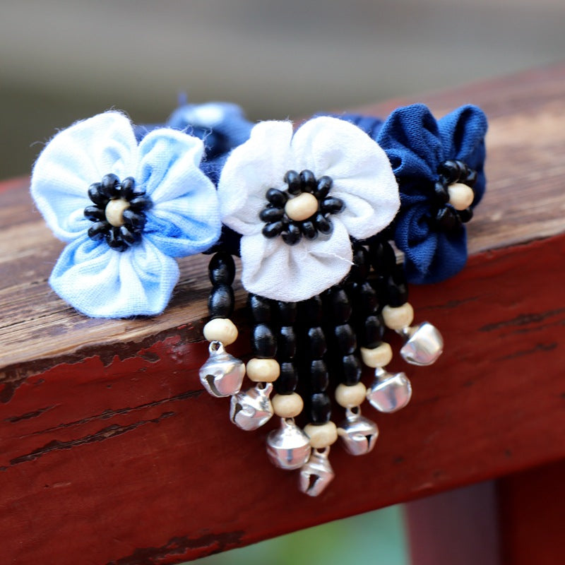 Blue Tie Dye Cloth Bracelet Dali Lijiang Hot Sale Hand-stitched Flower Fabric Bracelet Bracelet