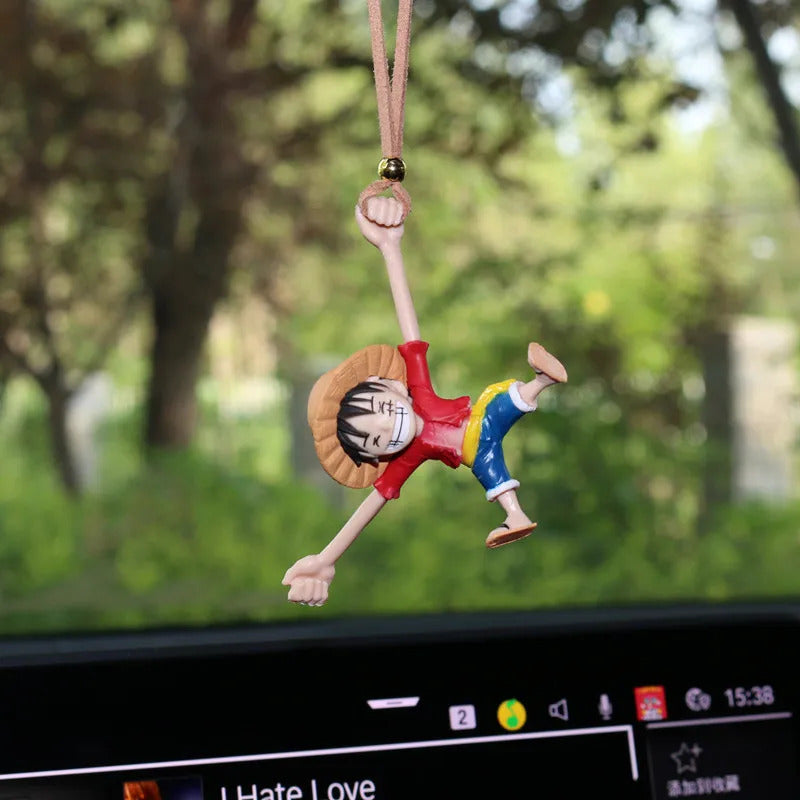 ONE PIECE Luffy Car Interior Decoration Funny Car Rearview Mirror Pendant Auto Interior Hanging Ornaments Car Accessories Gifts