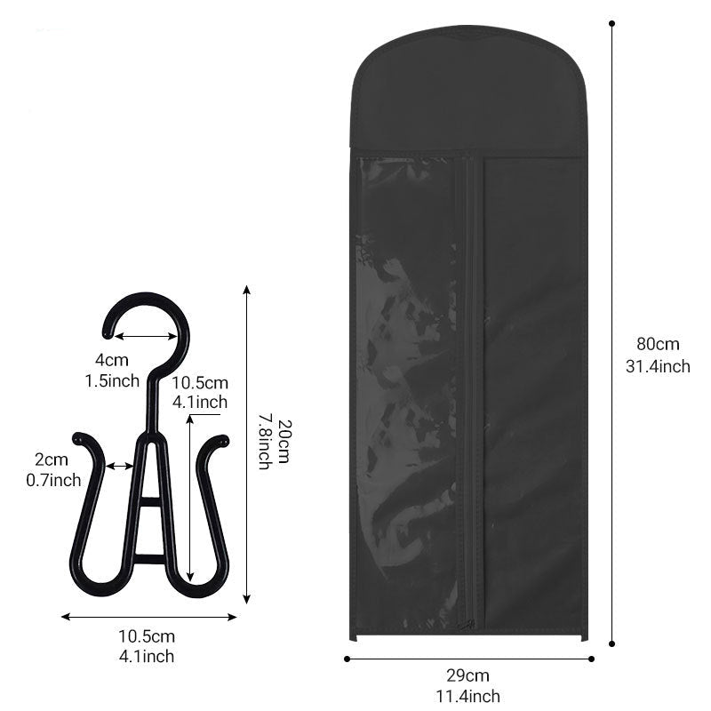 Cross-Border Foreign Trade Non-Woven Wig Storage Dustproof Cover Bag Transparent PVC Wig Hanging Display Storage Rack