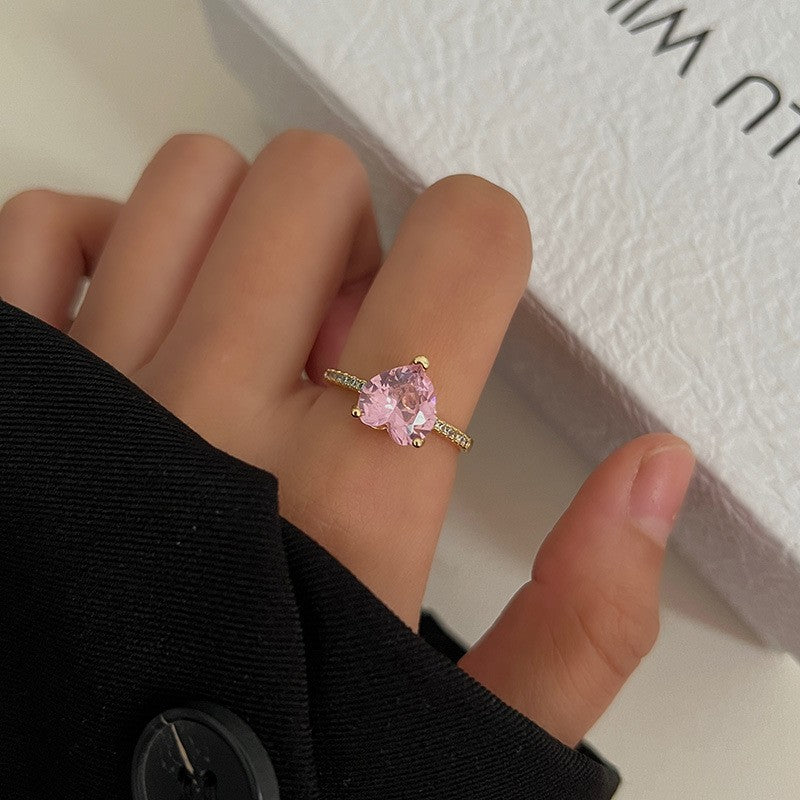 Sand Gold Opening Adjustable Frosted Ring Women's Fashion Sweet Light Luxury Niche Exquisite Ring Ancient Design