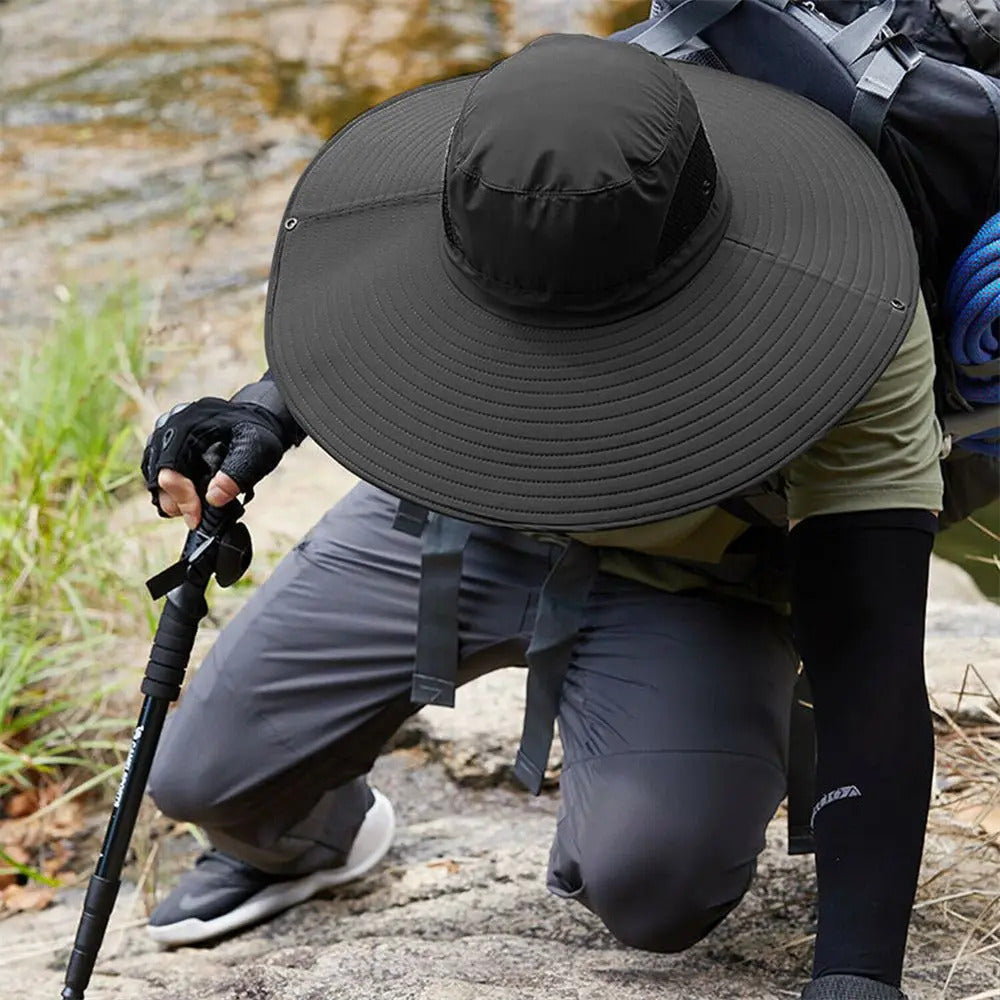 Men Women Wide Visor Brim Hat Boonie Bucket Cap Summer Fishing UV Sun Protection Breathable Caps