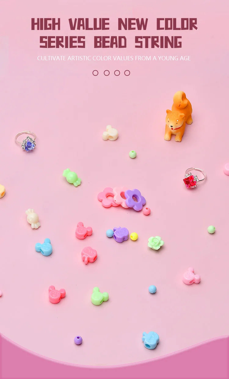 Kids DIY Jewelry Beaded Handbag Beads Toys Handmade Set Children's Playing House Puzzle Education Toy Girls Gifts Color Random