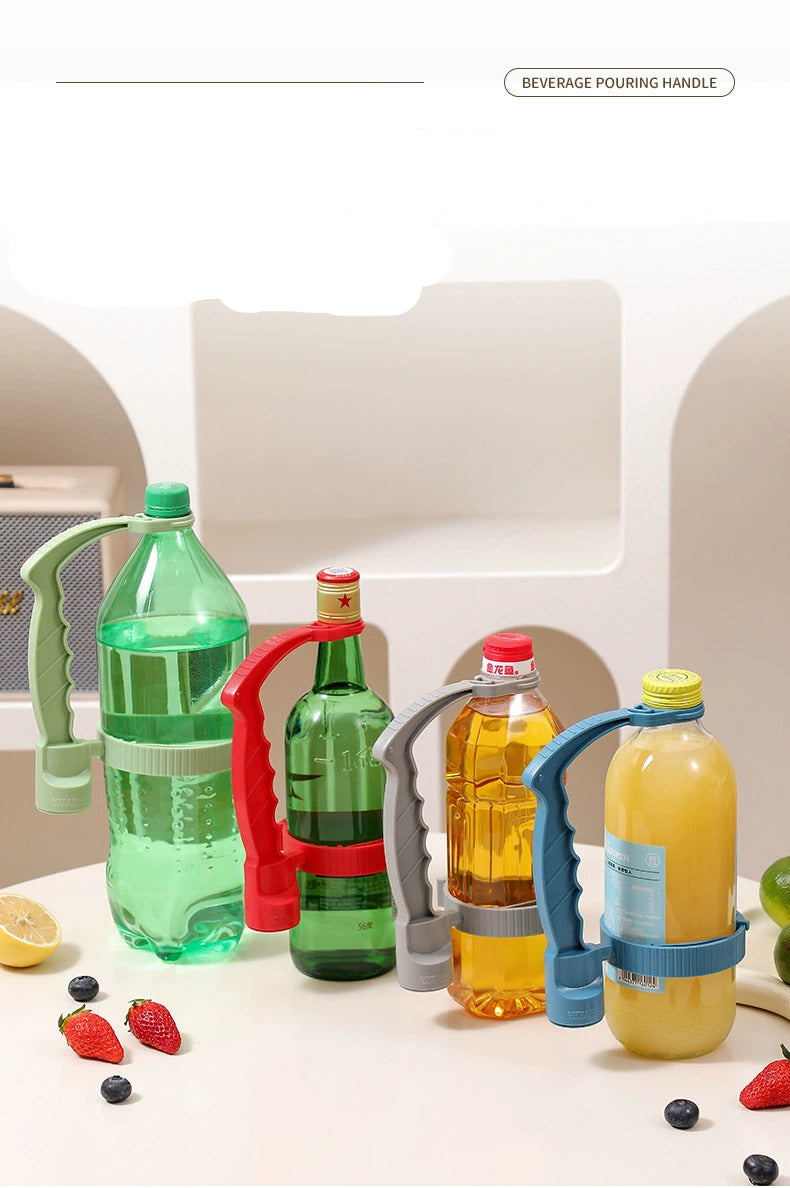 Creative Beverage Bottle Pourer Handle Adjustable Control Pouring Speed Rack Built-in Bottle Opener Beverage Pouring Rack