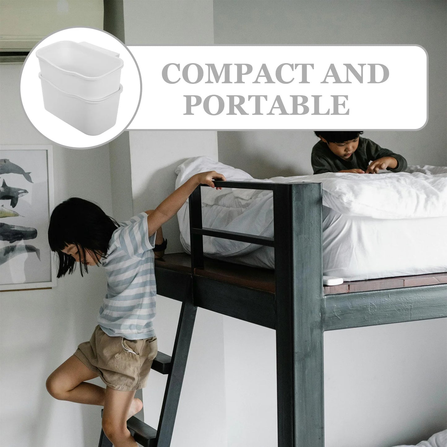 2pcs Bedside Storage Baskets Plastic Bunk Bed Shelves Dorm Room Holder ganizer Space Saving Multifunctional Design Essential