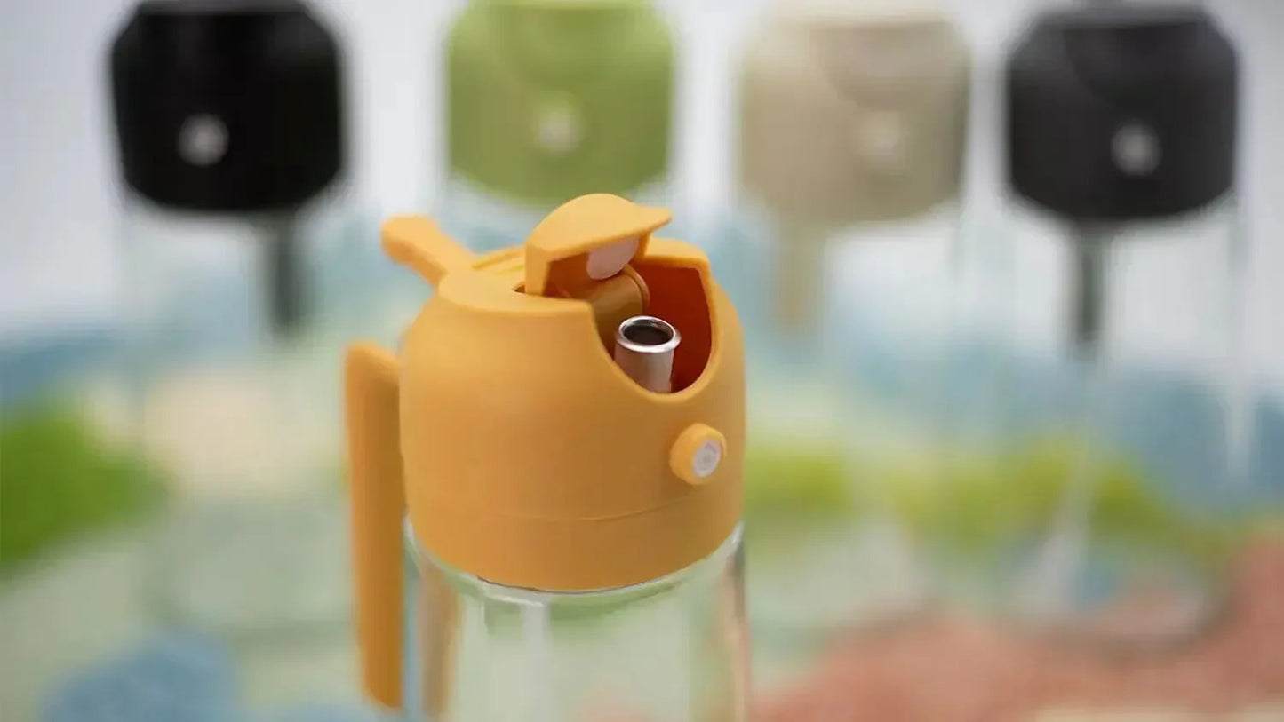 2-in-1 Dark Glass Oil Sprayer Olive Oil Dispenser Black Lightproof Oil Sprayer for Cooking Salads and Barbecues Barbecue Tools