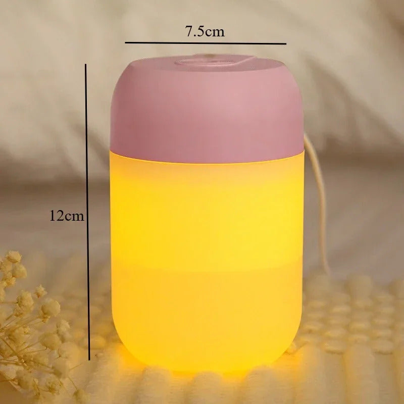 300ml Portable Air Humidifier Aroma Oil Humidificador for Home Car USB Cool Mist Sprayer with Colorful Soft Night Light Purifier
