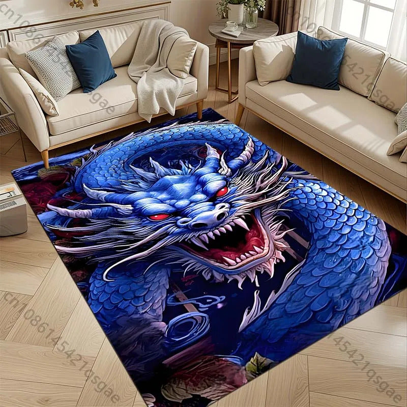 1PC Domineering Oriental Dragon Print Rug Carpets for Bedroom Living Room Sofa Mat Door Mat Dressing Room Rugs for Gifts