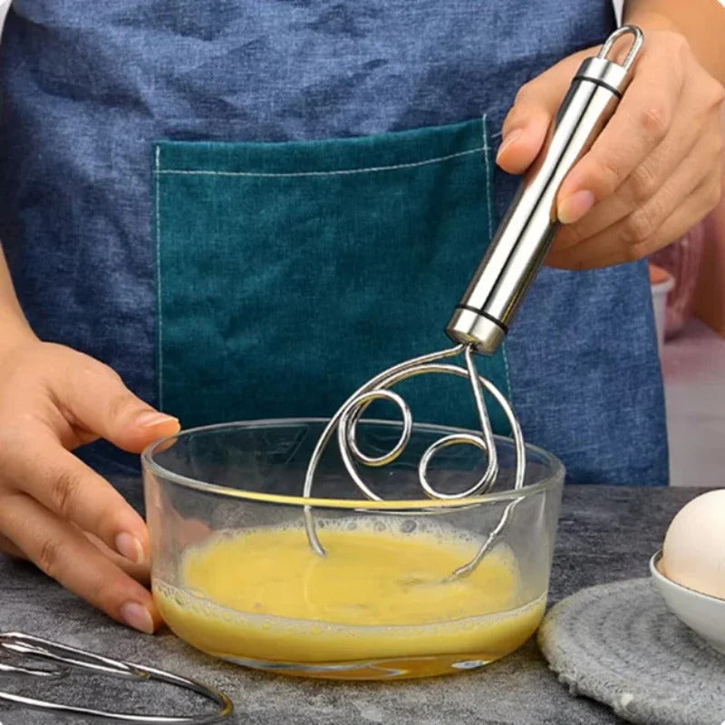 Best Wooden Hand Dough Whisk Stainless Steel Doutch Dough Whisk Kichen Cooking Whisks Utensil Egg Beater Pastry Tool