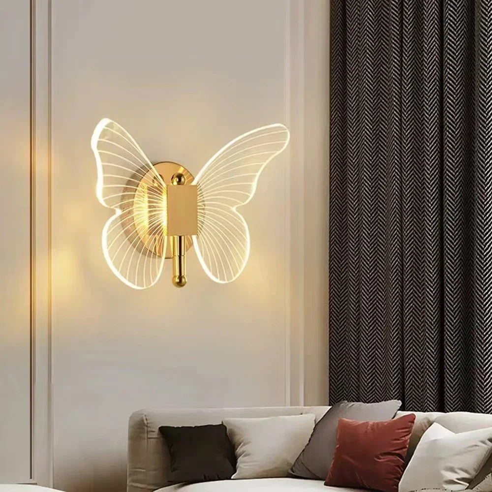 Butterfly Wall Lamp Corridor Lamp Modern Simple Creative Nordic Living Room Bedside Bedroom Lamp LED Indoor Lighting Decoration