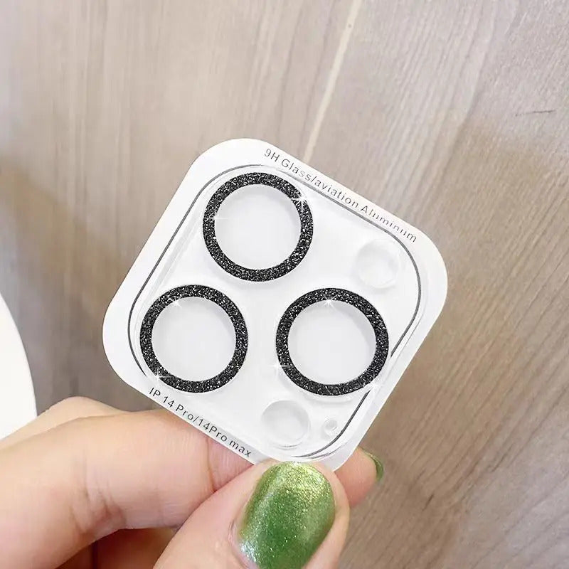 2PCS Bling Glitter Diamond Camera Lens Protector For Apple Iphone 16 15 13 12 Pro Max Sreen Protectors Film For iPhone 16 14plus