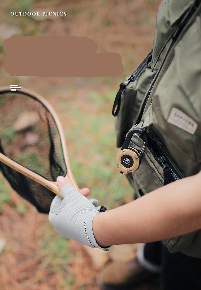 Outdoor Tactics Can Buckle Retractable Buckle Steel Wire Rope Multi-Functional Keychain Camping High Rebound Anti-Separation Rope Pull Peels