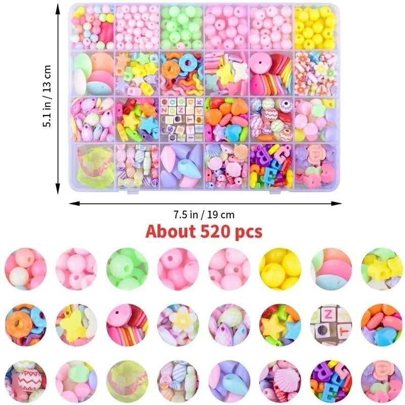 DIY Handmade Beaded Children's Toys Creative Loose Spacer Beads Making Bracelet Necklace 24 Grid Girl Jewelry Set Girl Toy Gift