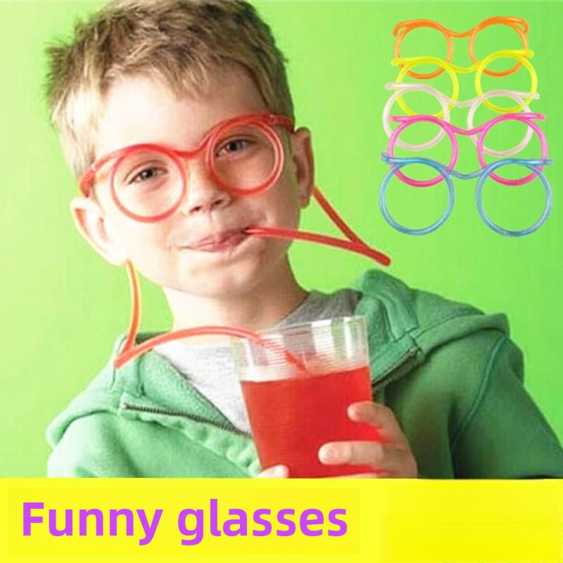 Glasses Straw Funny Lazy People Drinking Water Creative Cool Cute Drink Super Long Glasses Eye Straw