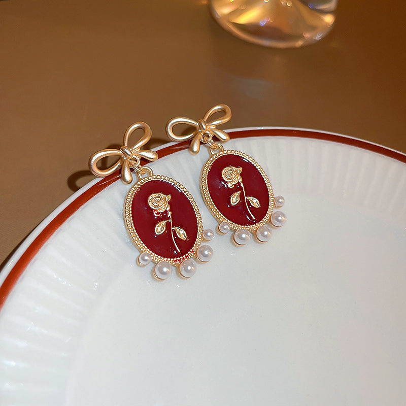 Vintage Earrings Fashion Versatile Ear Jewelry Niche Light Luxury High-end Accessories