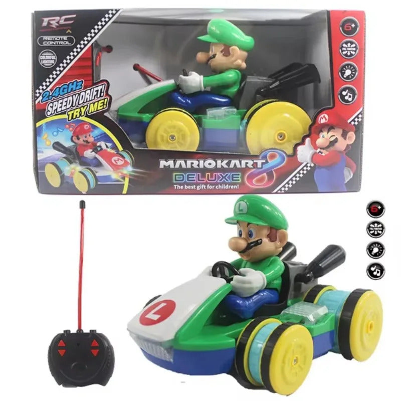 Super Mario Remote Control Car Toys Anime Figures Luigi Model Karting Witn Music Lighting Children Funny Interactive Toys Gifts