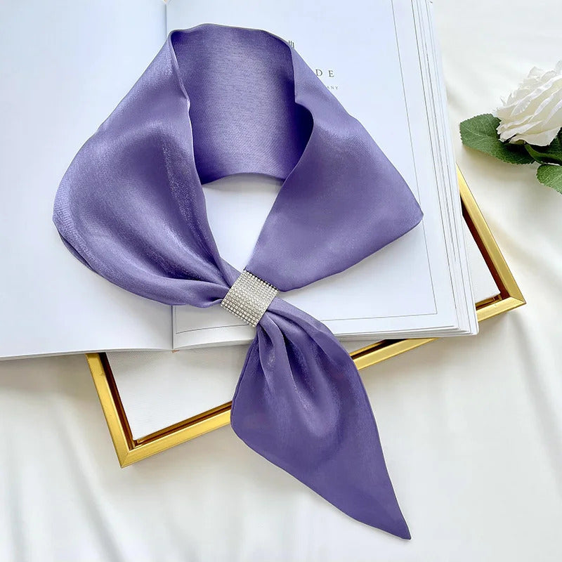 Fashion Small Silk Scarf Women Neckerchief Bandana Female Small Ear Scarf Korean Style Tie Bag Headband Decoration Neck Scarf