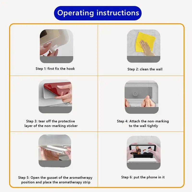 New Rotation Waterproof Bathroom Phone Wall Mount Holder Adjustable Shower Phone Case Stick on Wall Bathroom Toilet Phone Holder