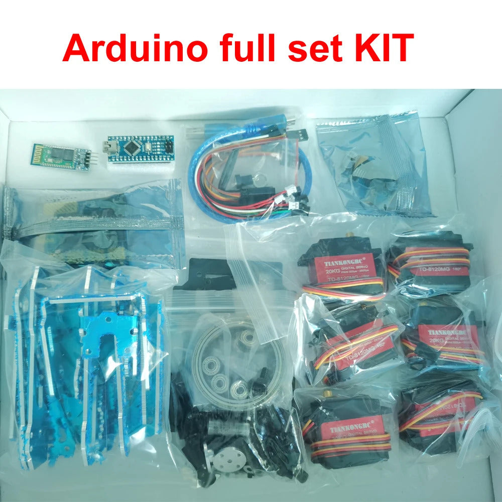 6 DOF Robotic Arm DIY Robot Claw Clamp Gripper Kit compatible with Arduino Program with 20KG Digital Servos