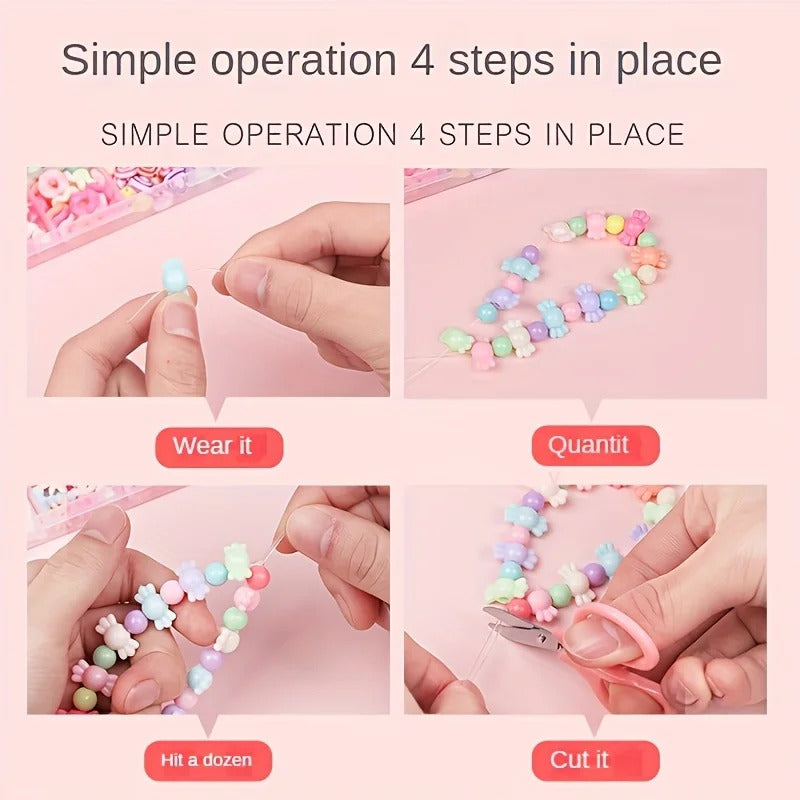 Bracelet Making Kit Including Jewelry Beads  Chains Colorful Charm Beads Pendants DIY Craft For Girls, Jewelry Gift Set For Girl
