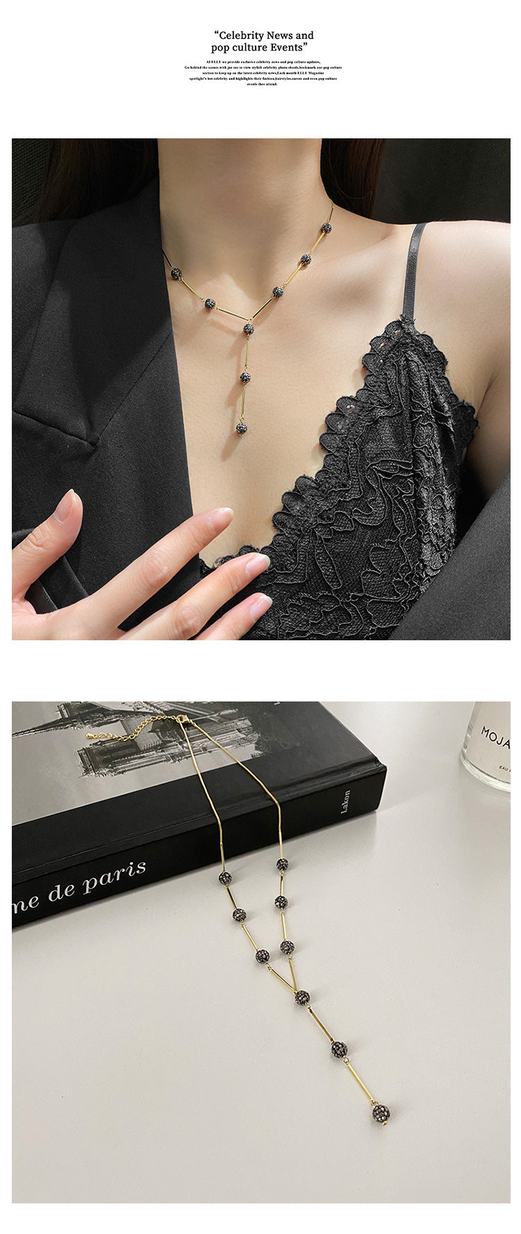 Y-type necklace 2025 new clavicle chain collar braided neck chain