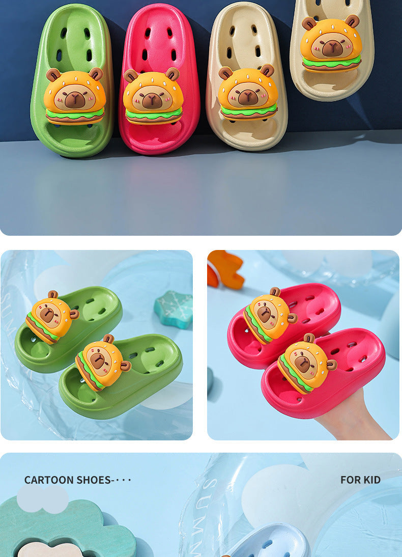 Kapibala Summer Children's Water Drainage Sandals Non-Slip Parent-Child Boys and Girls Bathroom Shower Breathable Kids Sandals