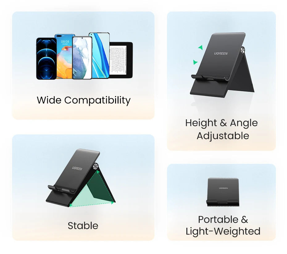 UGREEN Phone Stand Holder Desk Cell Phone Dock Stand for iPhone 16 15 14 Pro Max Adjustable Foldable Mobile Phone Holder Stand
