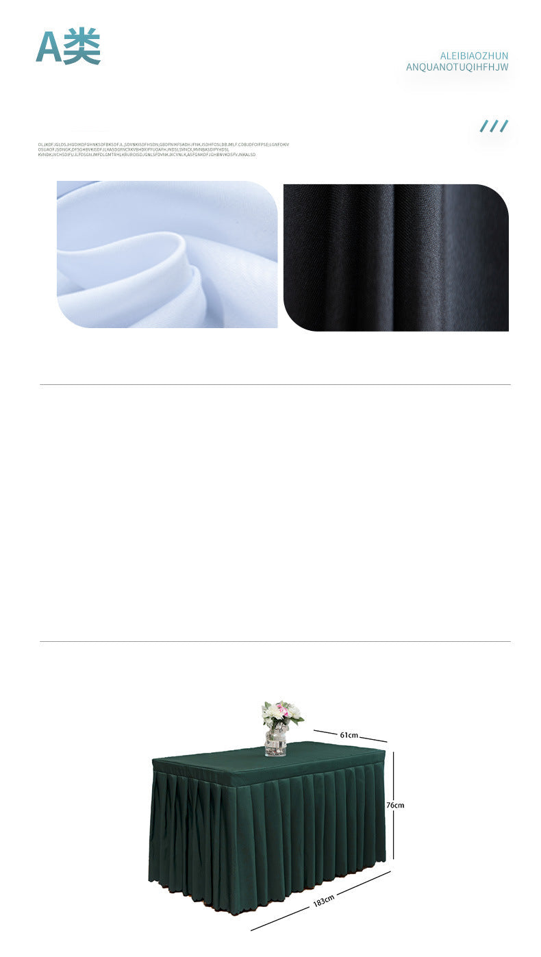 Wholesale Supply Polyester Plain Weave Table Skirt Cover Modern Simple Hotel Banquet Polyester Tablecloth Hotel Restaurant Tablecloth