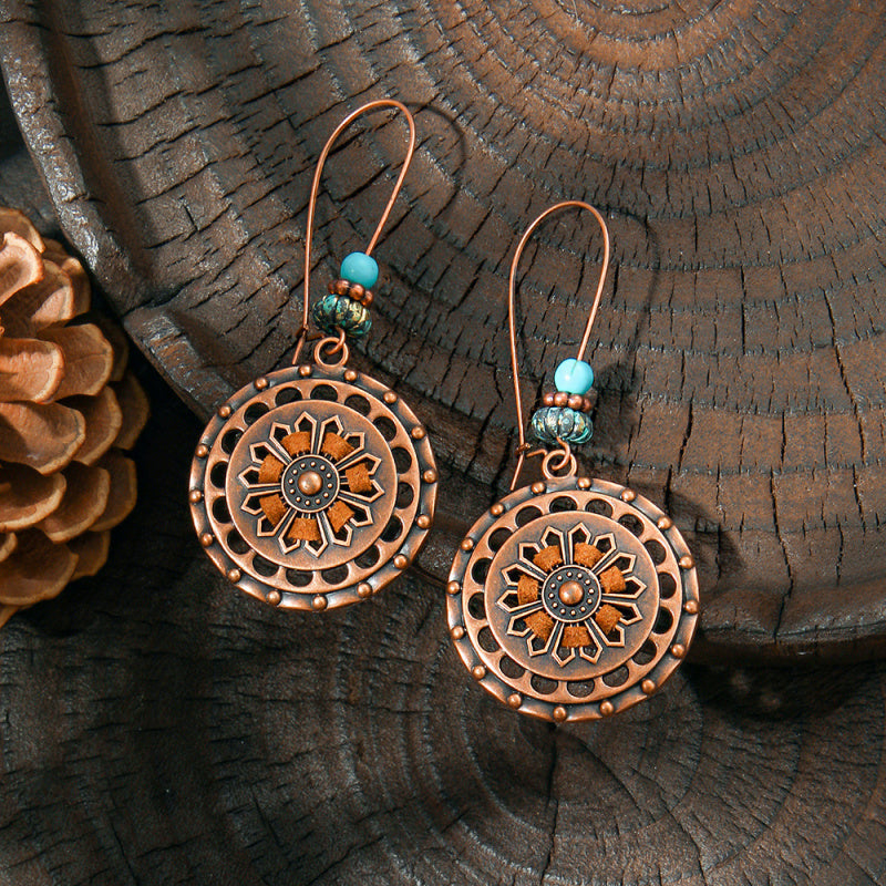 Earrings Bohemian Hair Long Tassel Shell Horn Sunflower Earrings