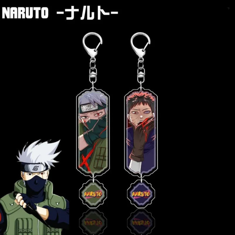NARUTO Hatake Kakashi Uchiha Obito Creative Keychain Gift Cartoon Personality Anime Movie Peripheral Acrylic Backpack Pendant