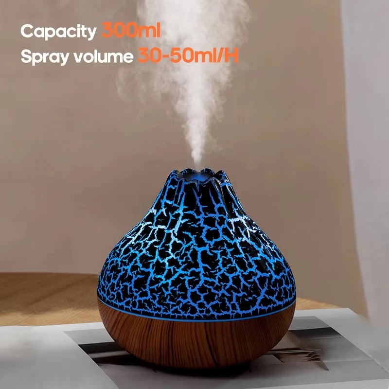 Air Humidifier Volcano Aroma Diffuser USB Water Mist Diffuser Purifier Air Freshener Nebulizer with Colorful Night Light