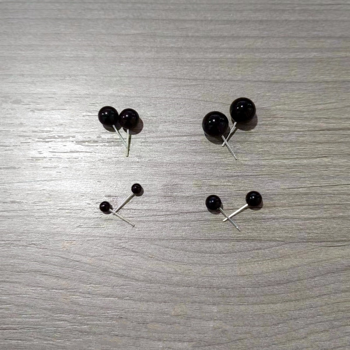 S925 Imitation Silver Needle White Round Pearl Earrings Simple New Year Festive Red Earrings Pearl Studs