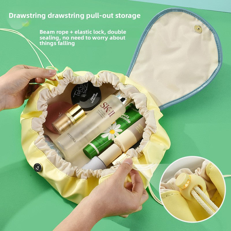 Cute and Lazy Cosmetic Bag Drawstring Bag Large Capacity Portable Cord-Pull Bag Drawstring Skin Care Products Buggy Bag Wash Bag