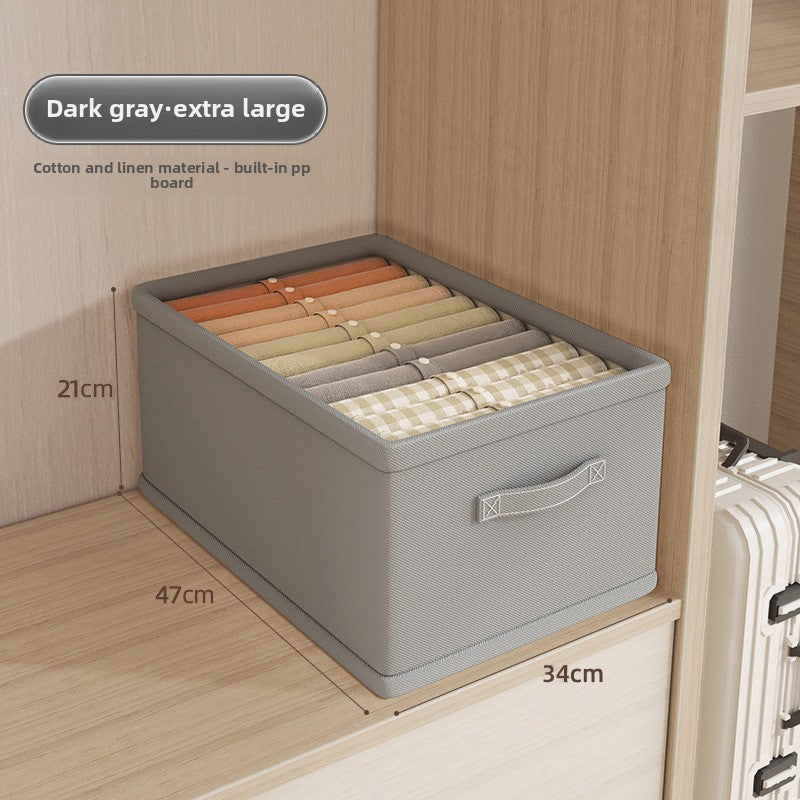 Drawer Style Wardrobe Storage Box Household Fabrics Clothes Pants without Lid Storage Cotton and Linen Storage Storage Basket Box