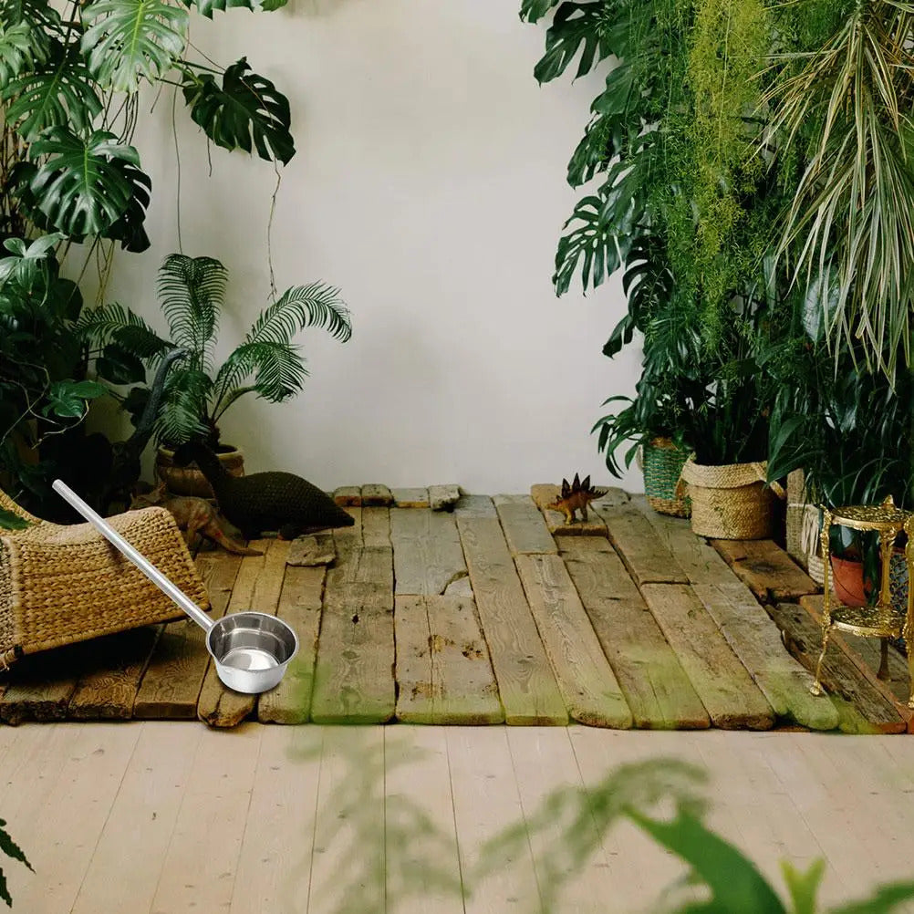 Extended Handle Ladle Long Handled Watering Plants Garden Kitchen Tools Stainless Steel Scoop Soup Spoon for Dining