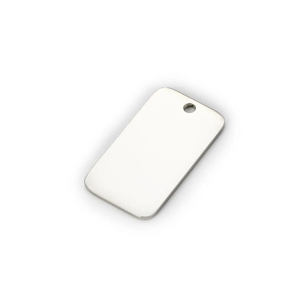 20pc stainless steel blank square charm rectangle pendant personalized customization DIY jewelry making