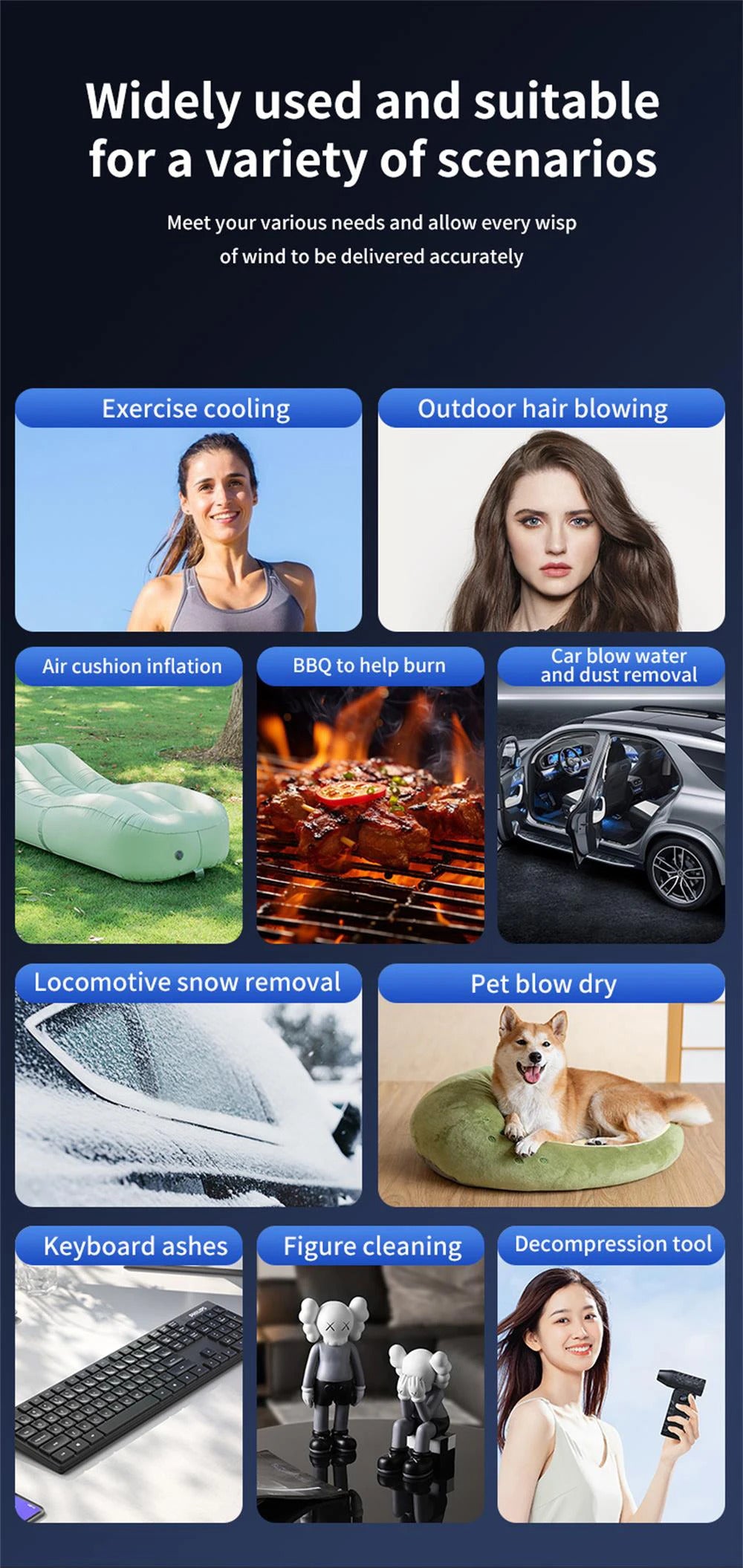 Mini Turbo Jet Fan Portable Handheld Violent Blower USB Rechargeable Strong Winds Speed Turbo Fan Outdoor Brushless Hand Fan