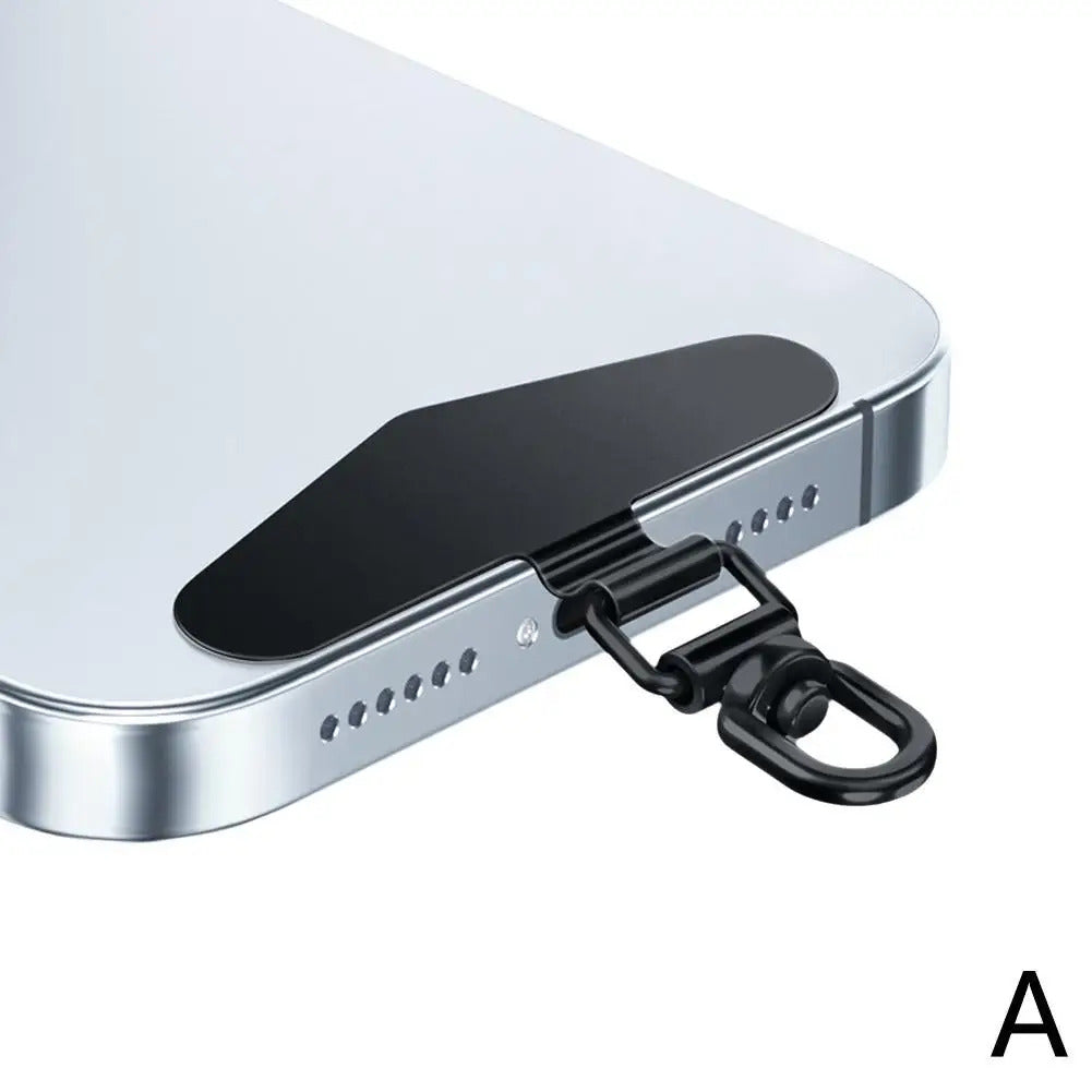 Upgrated 360 Rotatable Steel Phone Tether Tab Metal Patch Gasket Cellphone Lanyard Safety Connecter Piece New