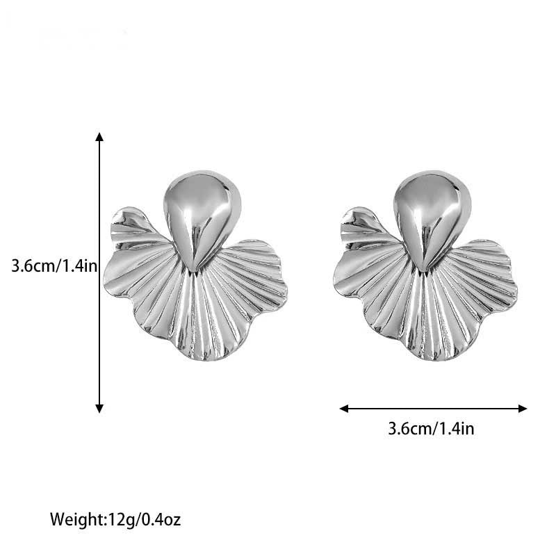 Cross-border European and American Style Gold Earrings Retro INS Light Luxury Niche Design Fashion Versatile Elegant Stud Earrings