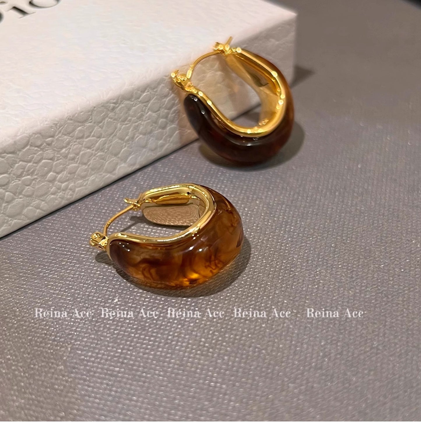 Maillard Earrings Earrings Brown Niche Design High-grade Ring Earrings Light Luxury Summer