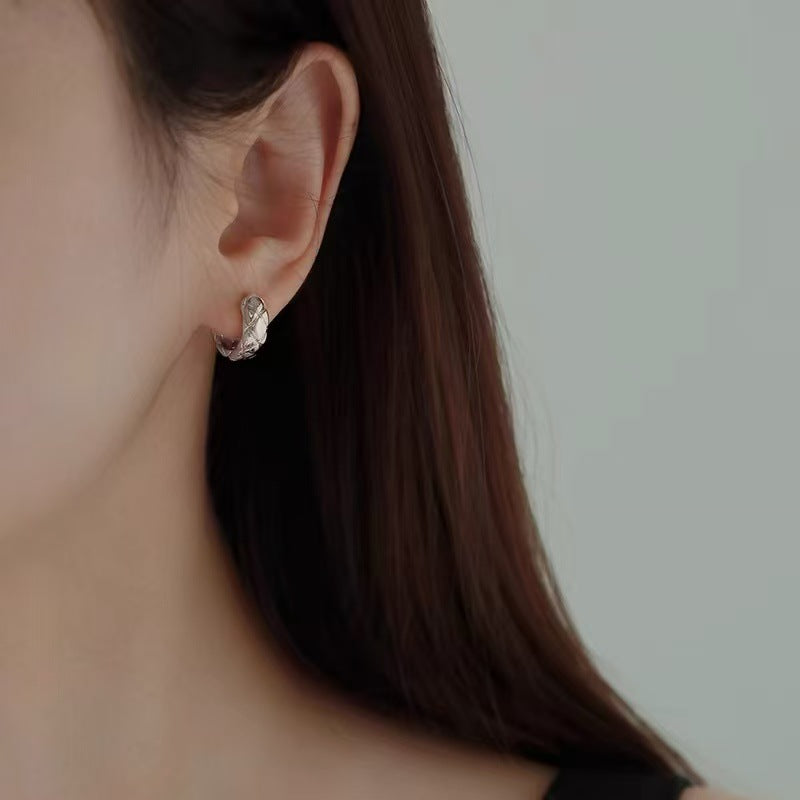 925 Silver Needle Liu Yifei Style Circle Earrings Light Luxury Studs 2025 New High-end Women's Earrings