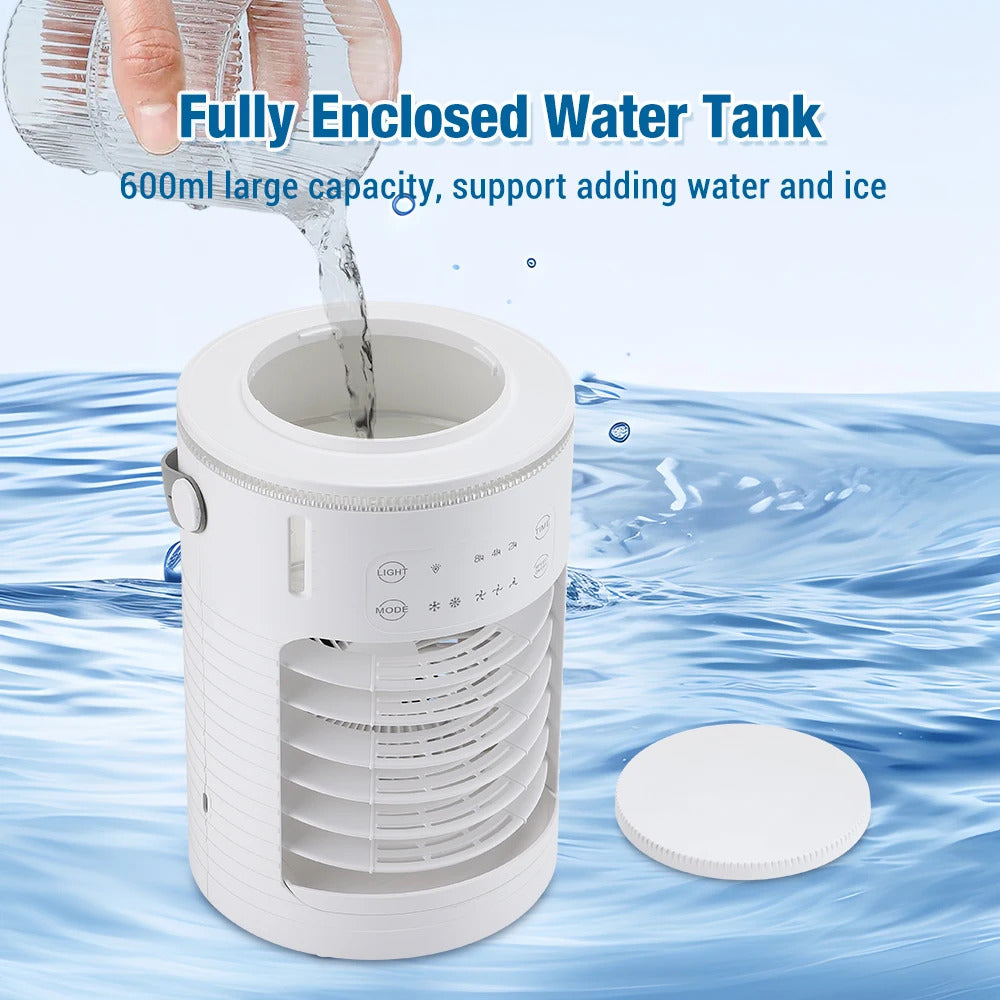 Portable Cold Air Conditioner Evaporative Air Cooler Mini Usb Table Fan Desktop Air Conditioning Fan Humidifier for Home Room