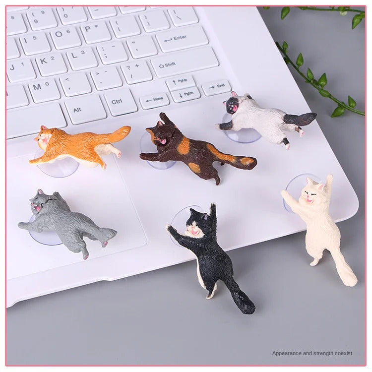 Cute Cat Phone Holder Tablets Desk Sucker Support Resin Mobile Phone Stand Holder Sucker Design Animal Holder for Smartphone