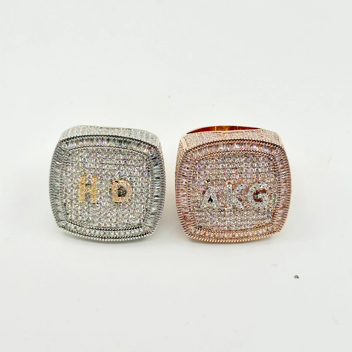 Drip Letter Personalized Name Rings for Women Full Iced Out Cubic Zirconia Prong Setting Hip Hop Jewelry